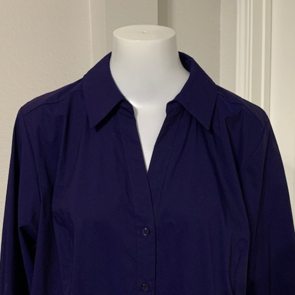 NWT Lane Bryant Navy Button Up Shirt Size 24 - Picture 2 of 6